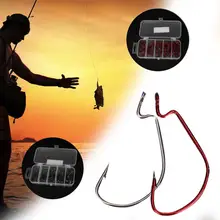 50pcs/Set Big Fishing Lure Crank Hook High Carbon Steel Hooks Fishhook with Box