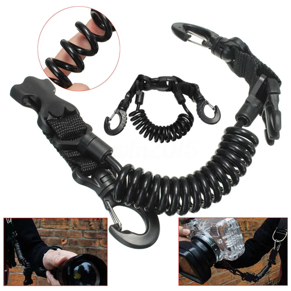 

Lanyard Retainer Clip Holder Scuba Camera Diving Outdoor Climbing Coil Buckle 1*