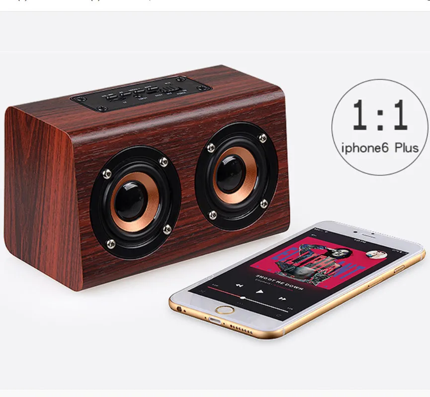 

w7 wood speaker bluetooth wooden computer speakers