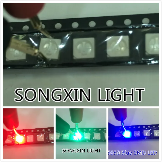 200 шт. 5050 RGB SMD СВЕТОДИОДНЫЙ красного зеленого и синего цвета SMT PLCC-6 3 вилочным