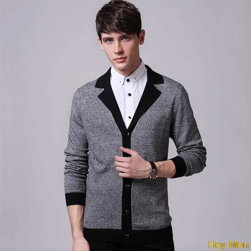 Solid-Cardigan-Sweater-Young-Men-2015-Fall-Knitwear-Slim-Fit-Vintage ...