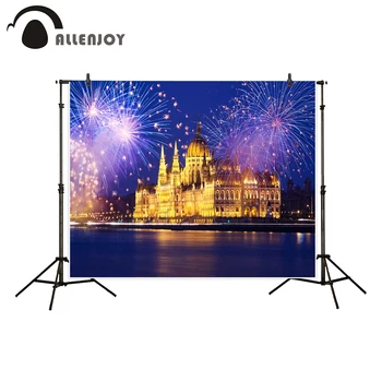 

Allenjoy photography backdrop new year eve vintage castle fireworks background photo studio new design camera fotografica