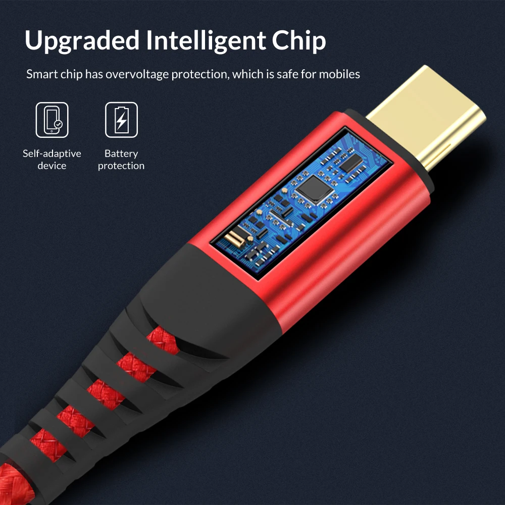 Кабель USB Type C TOPK 3 м 0 5 1 2 быстрая зарядка для Samsung S9 S8 Xiaomi|Кабели мобильных