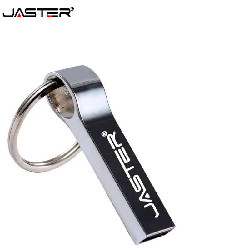 JASTER металлический флеш-диск USB 2,0 из нержавеющей стали 4 ГБ 8 ГБ 16 ГБ 32 ГБ 64 Гб 128 ГБ флеш-накопитель флешки карта памяти с брелком