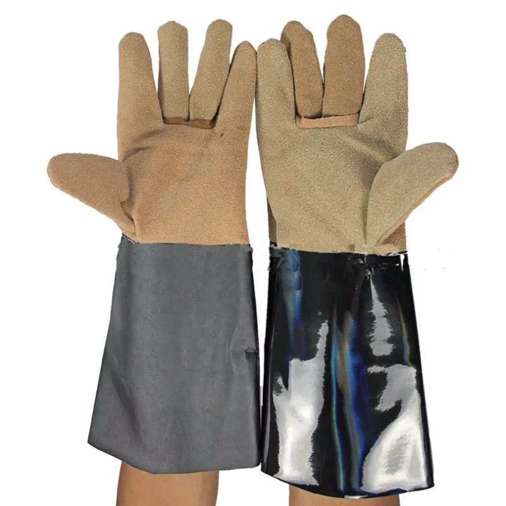 

1 Pair Lengthening Electric Welding Soldering Industrial Gloves Safety Labor Protective Gloves Heat Resistant Working Gloves
