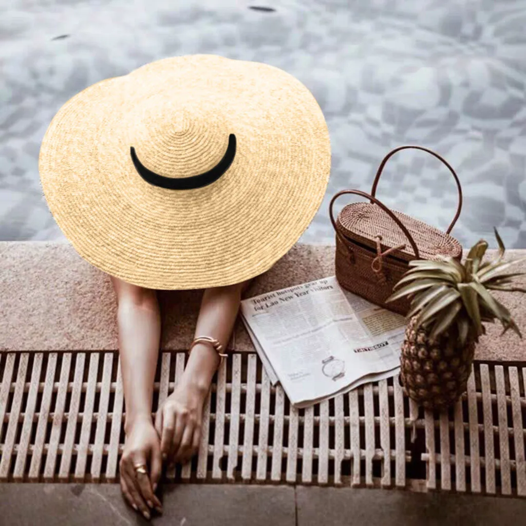 SAGACE, летняя соломенная шляпа, женская пляжная шляпа с большими широкими полями, шляпа от солнца, складная солнцезащитная Кепка с защитой от ультрафиолета