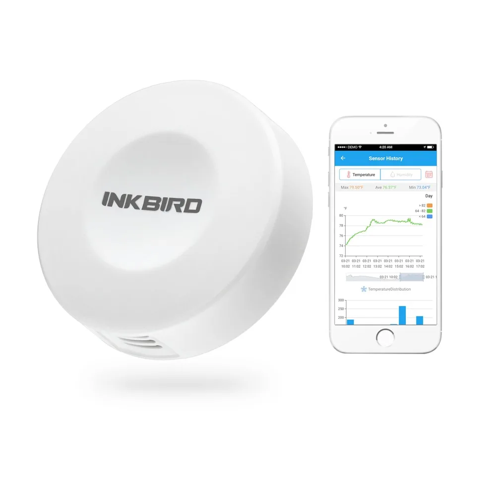 Baratos Mini registrador de datos Inkbird IBS TH1 termómetro e higrómetro inalámbrico para iPhone Android, Sensor inteligente de temperatura y humedad
