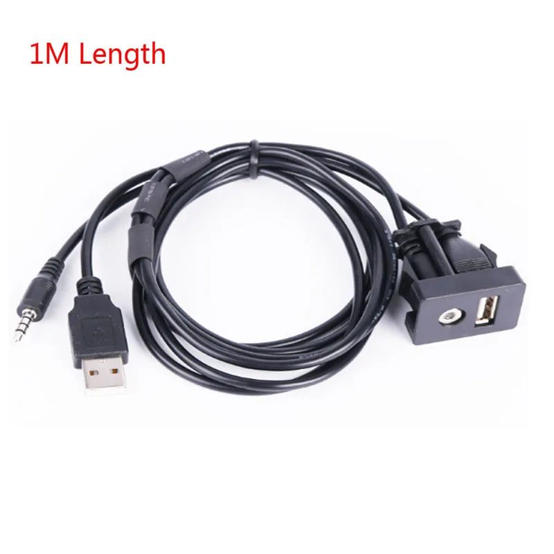 50 шт. x автомобильное крепление с заподлицо USB порт авто лодка 3,5 мм AUX USB удлинитель адаптер 1 метр
