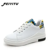 FeiYiTu/Женская обувь; повседневная обувь на плоской подошве, увеличивающая рост; Женская Белая обувь; zapatos de mujer tenis feminino chaussure femme