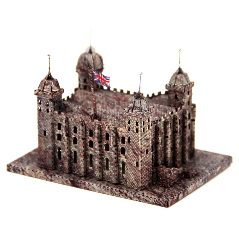 Color Tower of London 3D Stereoscopic Metal Puzzle Nano-dimensional Assembling Model Adult Kids Decoration Collection Toy Gifts 3