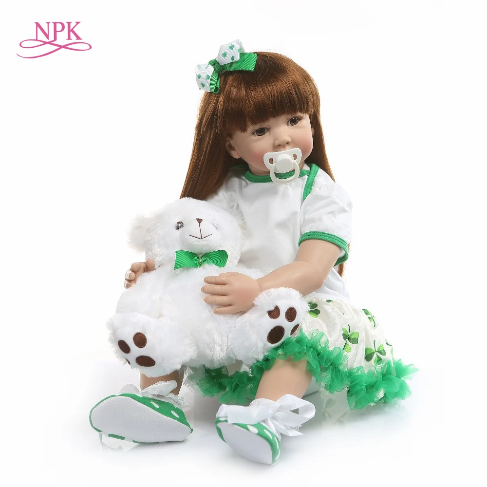 

NPK 60cm Reborn Girl Baby Doll Toys girl Princess Toddler Babies bonecas With Bear Birthday Gift Limited Edition Doll