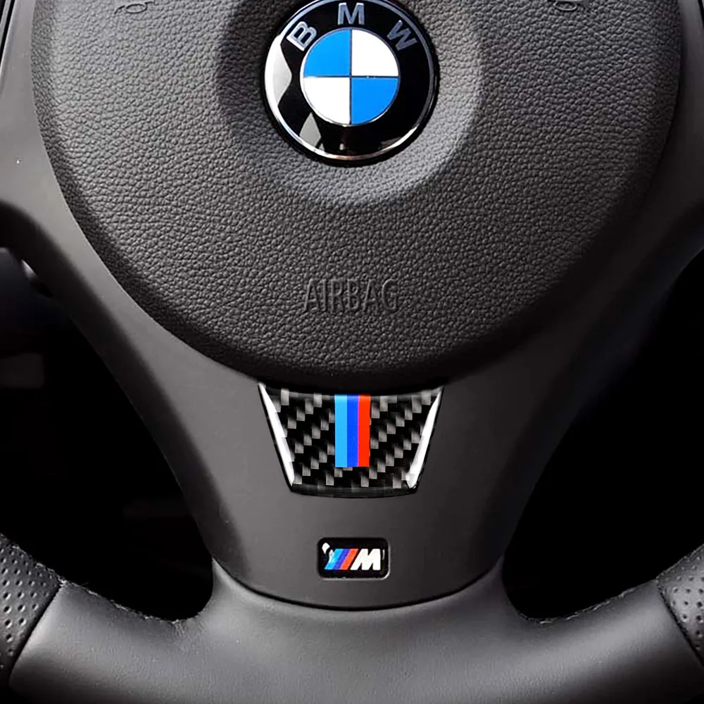 Carbon Fiber Car Interior Steering Wheel Decoration Cover Car Sticker High-quality Auto Accessories For BMW E90 E92 E93 3 Series