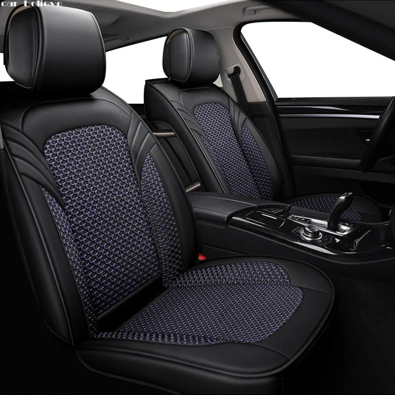 

Car Believe leather car seat cover For mitsubishi pajero 4 2 sport outlander xl asx accessories lancer covers for vehicle seat