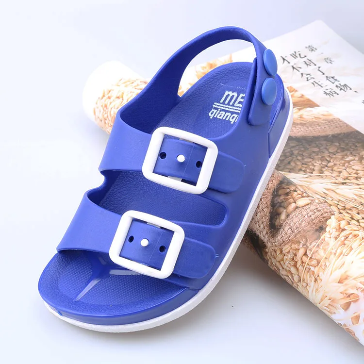 Обувь для мальчиков; летние детские сандалии в английском стиле для детей 1-4 лет; детские Нескользящие сандалии - Цвет: Blue