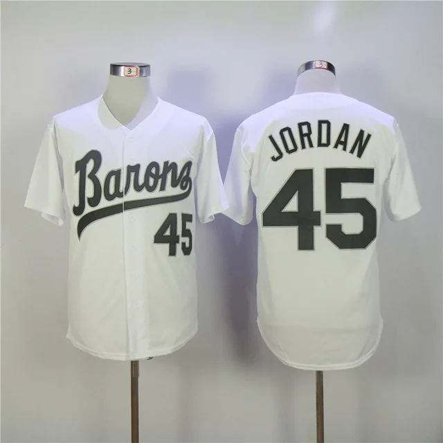 Mens Birmingham Barons Jersey Michael Jordan Rookie 45 Baseball Jersey Stitch Sewn M-3XL