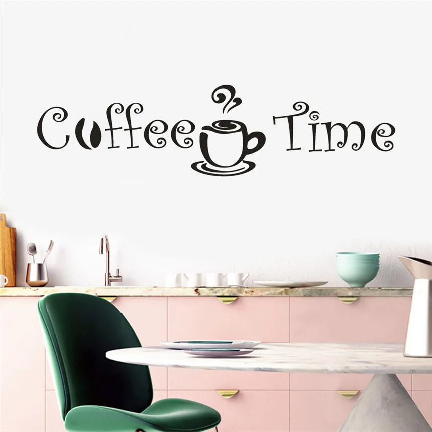 Coffee Time Removable Sticker DIY Wall Decal For Coffee Shop Tea Room