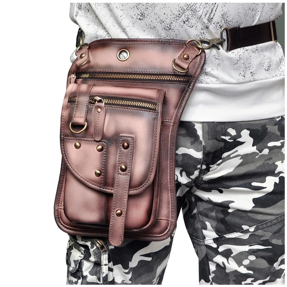 الأصلي جلدية متعددة الوظائف للجنسين السفر الكتف Crossbody حقيبة ساعي الأزياء هوك حزام الخصر حزمة حقيبة متدلية من الوسط على الساق 2141CB