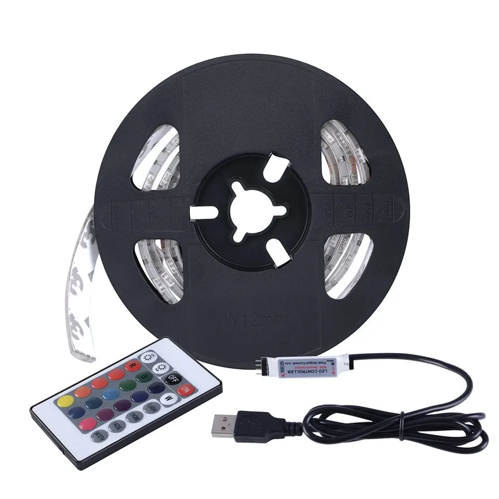 

USB Remote Control 1M Led Light Strip DC 5V 5050 RGB TV Background Light Strip Waterproof Tape LED Lamp Home Party Decorative