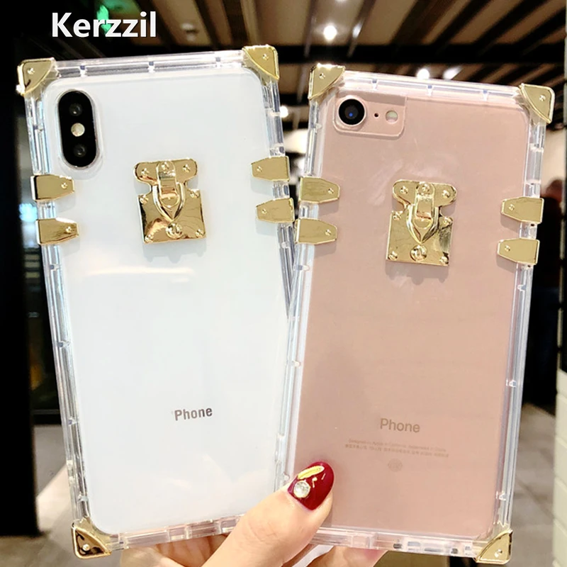 Kerzzil роскошное прозрачное Кристальное мягкие силиконовые чехлы для iPhone 6/6 S Plus 7 8