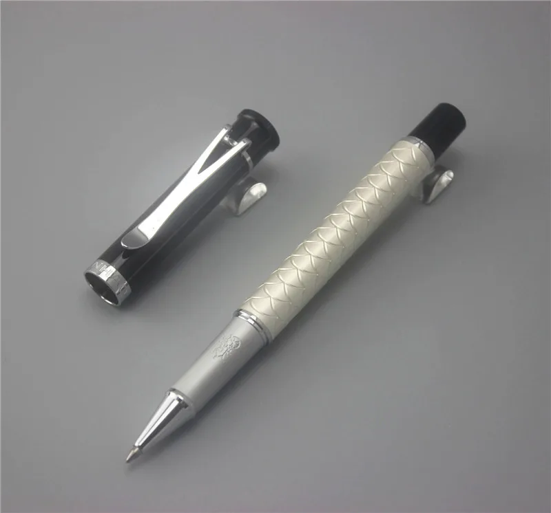 

send 5 refill JINHAO Y3 Roller ball Pen Hot Sale ballpoint pen Beautiful white Lacquered With Silver Trim On Promotion
