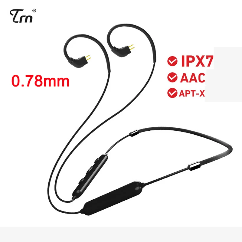 

TRN IPX7 Waterproof Apt-X MMCX Bluetooth Cable for Shure SE215 SE535 SE846 0.75mm 2 pin APTX for ZS3 ZSA ZST ZSR ZS10 ES3 0.78mm