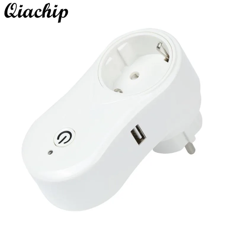 

QIACHIP Smart Home WiFi EU Plug Standard Power Socket Wireless App Remote Controls Timer Switch For IOS Android Work With Amazon