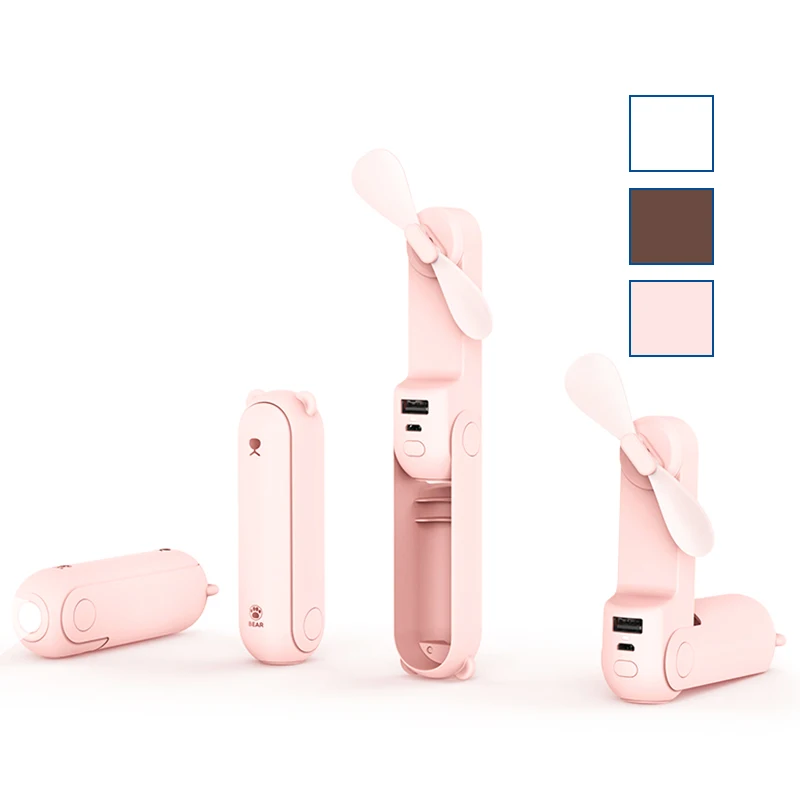 

3 In 1 Multi-Function Portable USB Fan Rechargeable Handheld Mini Cooler Handy Cooling Fan With Flashlight