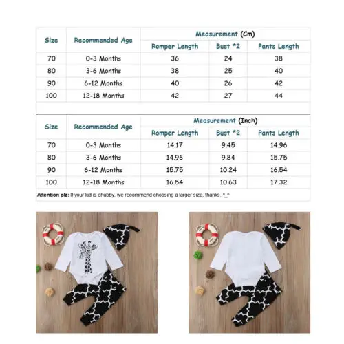 3pcs Newborn Baby Boys clothes Cotton deer long sleeve Romper+ Pants+Hat Outfits Clothes Set