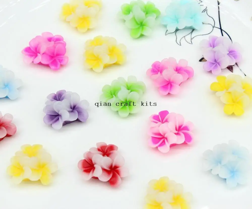 

200pcs 26mm medium Resin Flower Cabochons, Flat Backs, Flower Floral bouquet, Decoden 2 tones Deco DIY Decoration D25