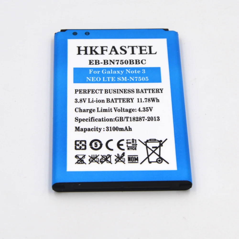 HKFASTEL EB BN750BBC оригинальный мобильный аккумулятор для samsung Galaxy Note 3 NEO LTE SM N7505 III Neo N750