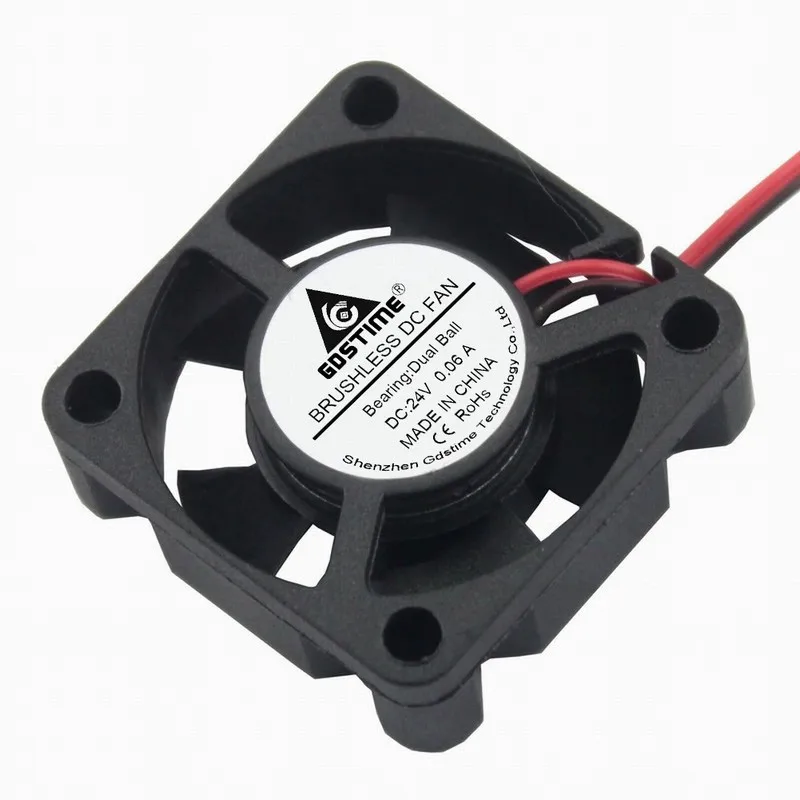 

100 Pieces Gdstime DC 24V Cooling Fan 30mm x 10mm 3010 Two Balls 2Pin 30x30x10mm Small Brushless Motor Cooler Radiator