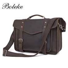 Мужской портфель из натуральной кожи Crazy Horse s мягкая застежка бизнес 14 дюймов портфель для ноутбука мужская повседневная Винтажная сумочка# M7374