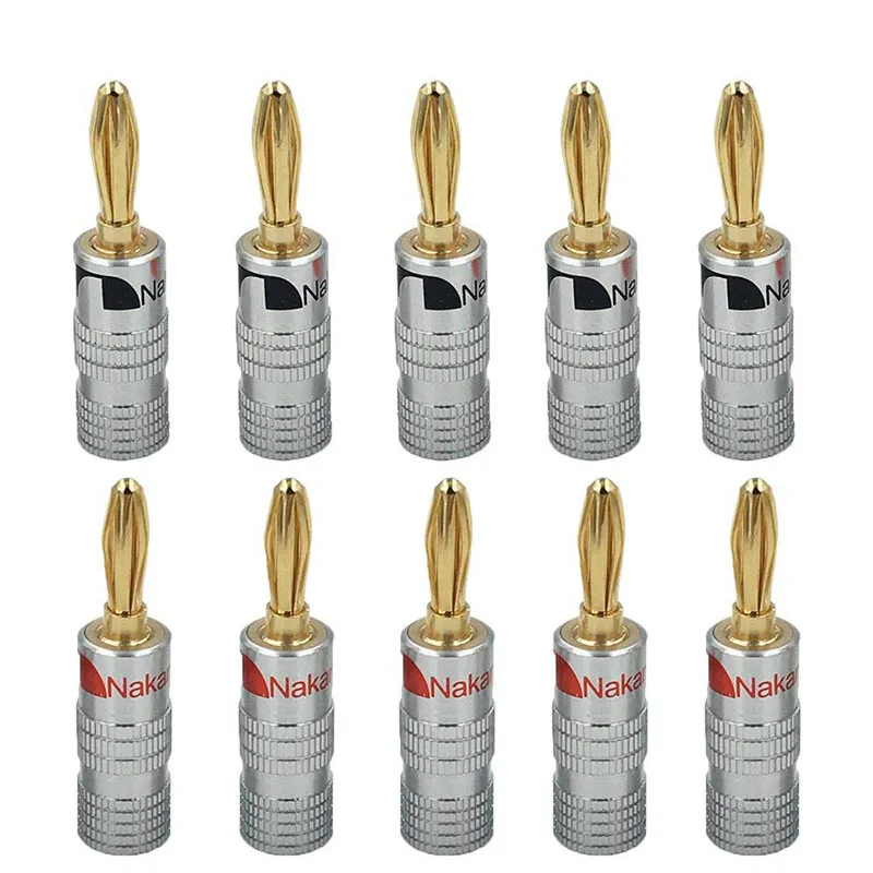 

New 10 pcs 24K Gold Nakamichi Speaker Banana Plug Audio Jack Connector