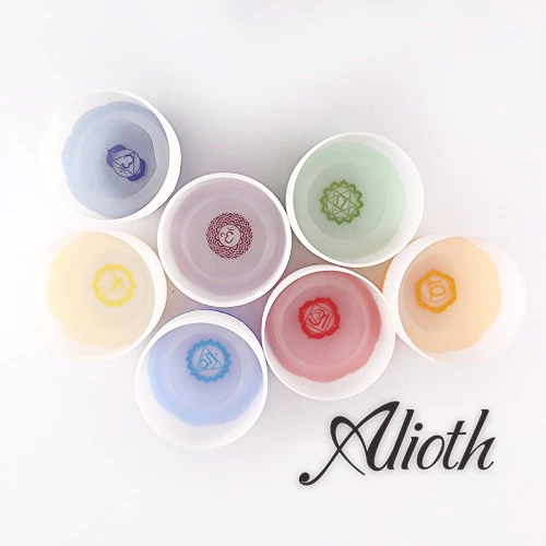 

7"-13" 7pcs Lotus Pattern Design Crystal Singing Bowls Set for Chakra Balancing/Yoga/Sound Healing/Meditation