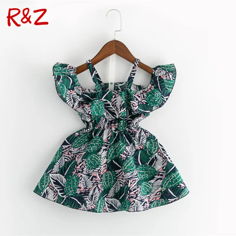 

2017 new summer girls Floral harness dress children bohemian shoulderless dresses free shipping