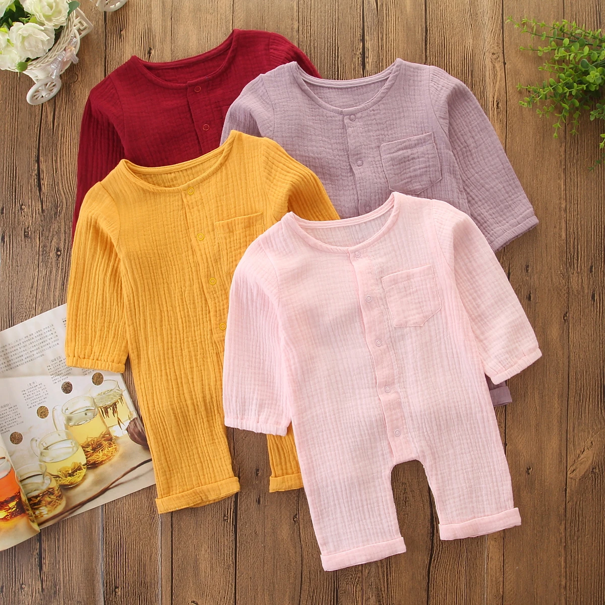 

Toddler Baby Girls Long Sleeve Romper Jumpsuit Autumn Clothes Tops Sets 3-24M