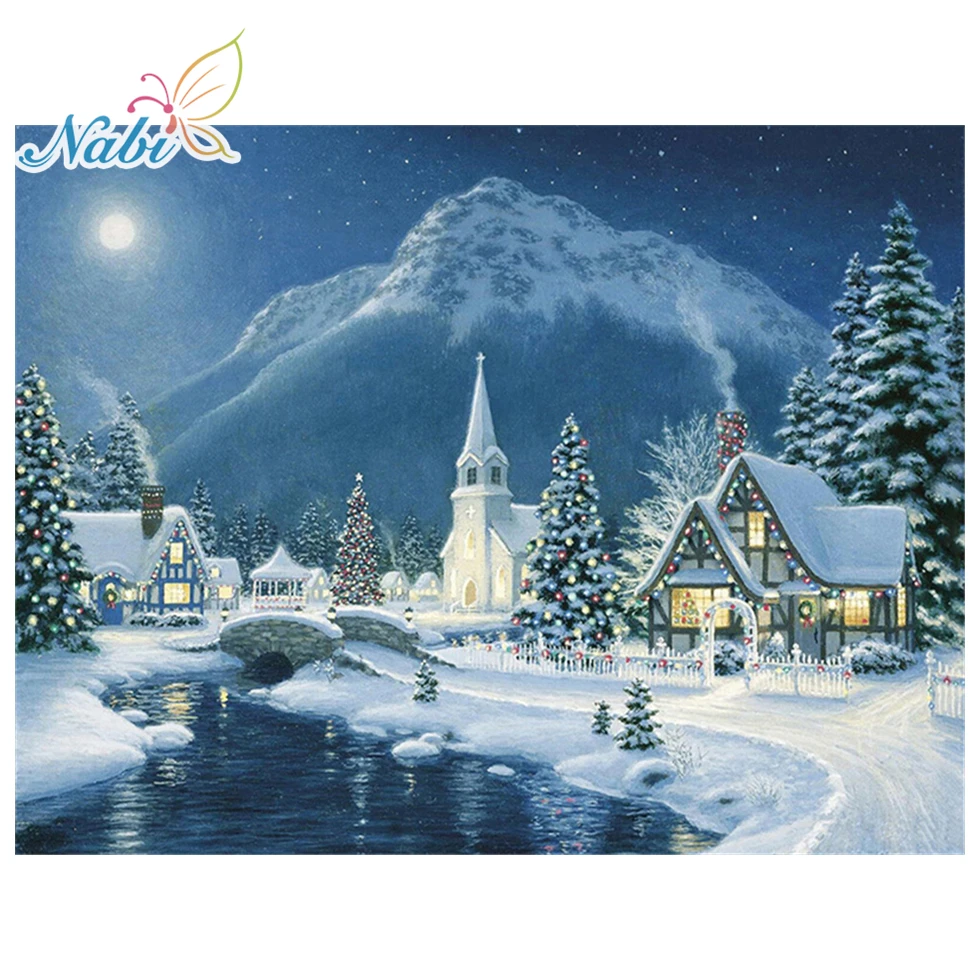 

DIY,5D,Diamond Mosaic,Snow,Handmade,Diamond Painting,Cross Stitch Kits,Winter,Landscape,Diamond Embroidery,Patterns,Rhinestones