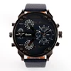 5.6cm Cool Big Case Mens Watches Man Top Luxury Brand OULM Quartz Watch For Men Dual Times Military relogio masculino Male Clock 3