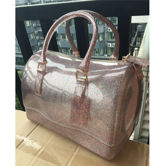 Online Jellyooy Glitter 30cm Extral Large Size Women Silicone 30cm Extral Large Size Women Silicone Jelly Handbag Boutique Tote Candy Colorstransparent Casual Beach Bag