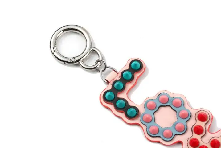RTATD Genuine Leather Rivet LOVE Letter Design Pendent Bags Lightweight Organizers Fashion Bag Accessories B113