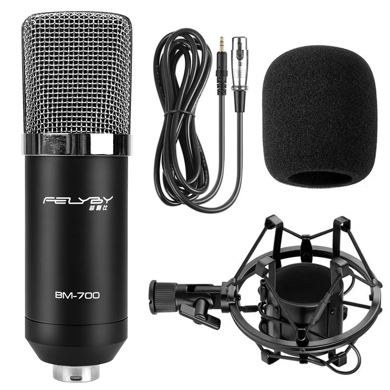 FELYBY Новый BM700 ёмкостный микрофон профессиональный KTV караоке студия поддержка