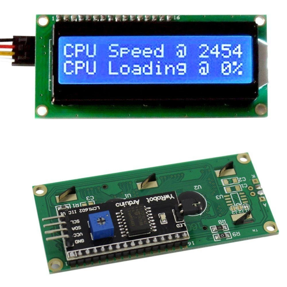 Green Serial IIC/I2C/TWI 1602 16X2 Character LCD LED Display & Stand For Arduino
