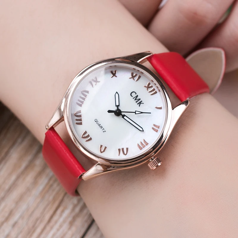 

Luxury Brand Fashion Red Women's Watches 2016 Retro Roma Number Dial Casual Analog Wristwatches Ladies Dress Watches Female Hour