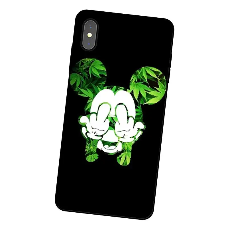 N252 Art Smoke Weed Black Silicone Case Cover For Apple iPhone 11 Pro XR XS Max X 8 7 6 6S Plus 5 5S SE