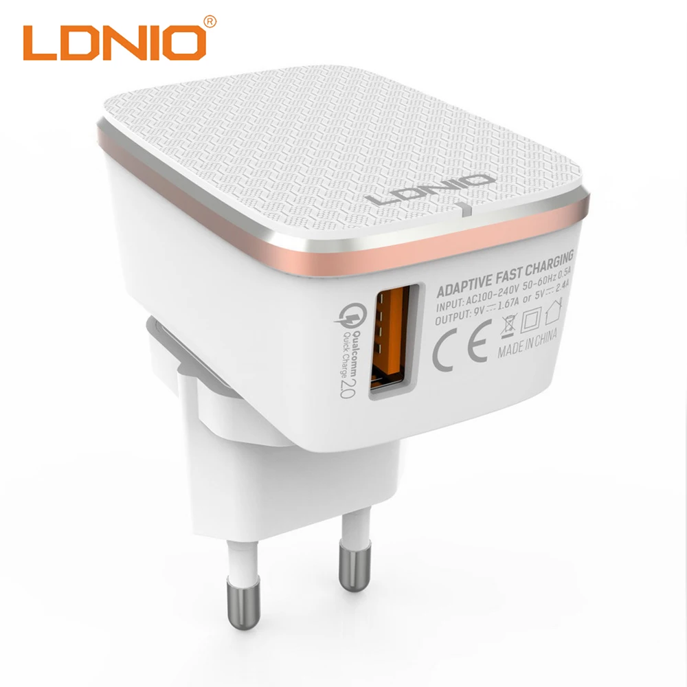 LDNIO Quick Charge 3 0 дорожное зарядное устройство для мобильного телефона 1 USB порт ЕС