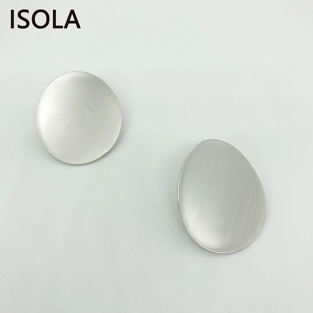 

ISOLA Simple Elegant TOP Quality Round Drop Earrings Attractive Graceful Statement Fashion Concave Surface Brushed Earrings