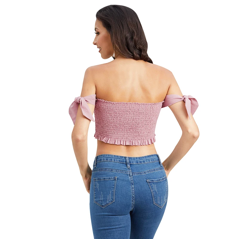 Diwish Short White Tank Top Casual Solid Knitted Sexy Summer Top Polyester Off Shoulder Backless Summer Tops for Women