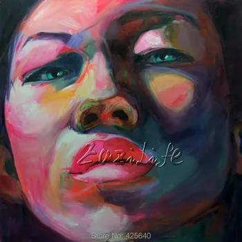 

Palette knife portrait Face Oil painting christmas figure canvas Hand painted Francoise Nielly wall Art picture for living room5