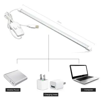 

LumiParty 48LED 3 Colour Hard Light Bar Lamp Tube Reading Cabinet Light DC 5V USB Plug for bedroom Cabinet Decoration