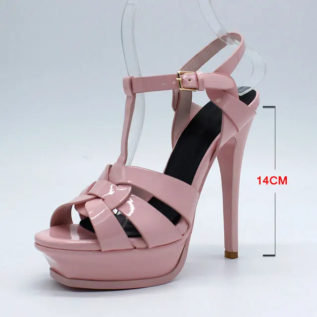 KemeKiss/ ; качественные босоножки из натуральной кожи на высоком каблуке; женская пикантная обувь; модная женская обувь; горячая распродажа; 33-40; R4425 - Цвет: luo fen se